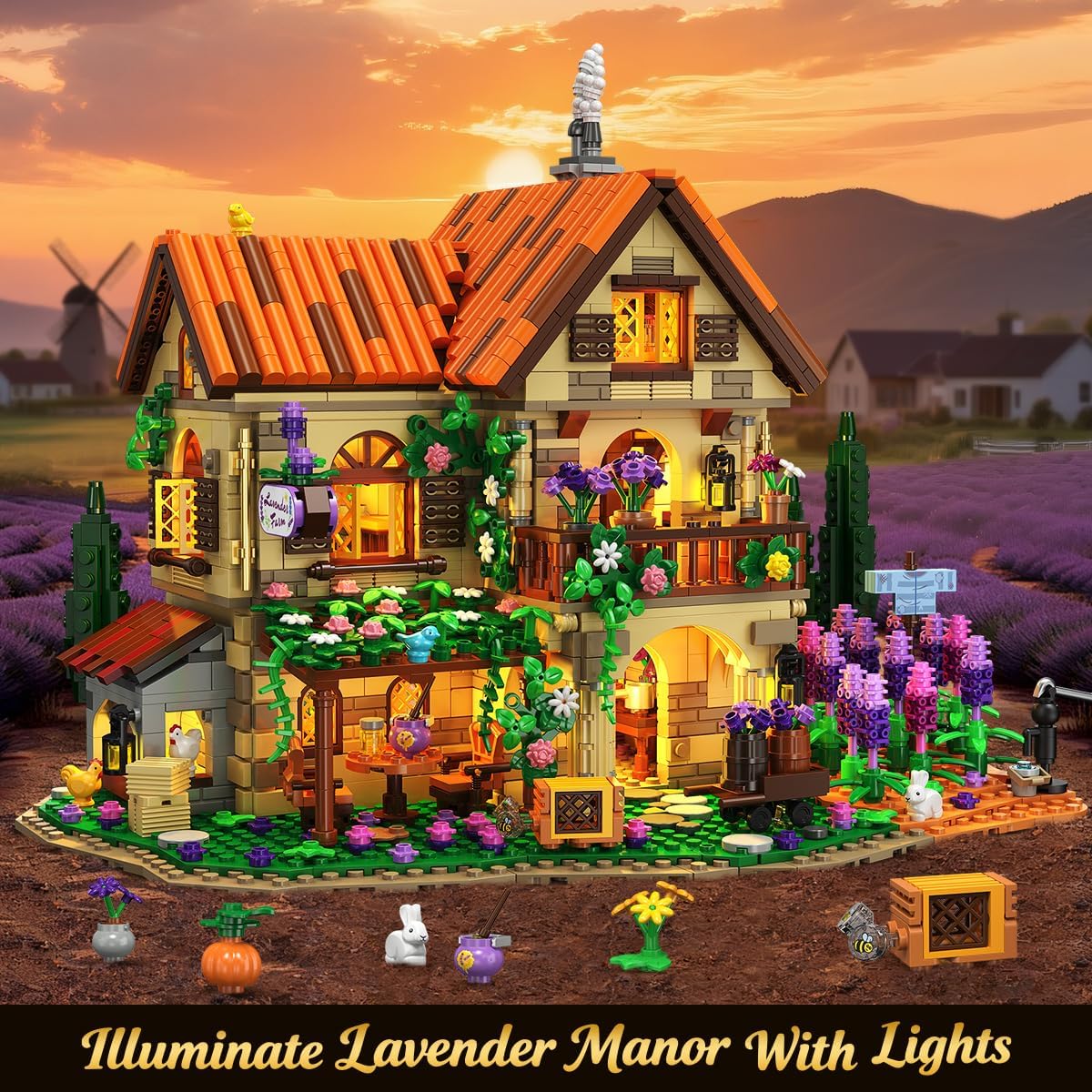 Villa di Lavanda da Costruire con Luci LED