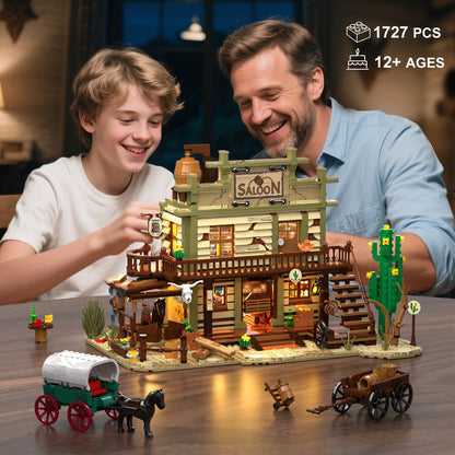 Western-Saloon-Bauset mit LED-Beleuchtung