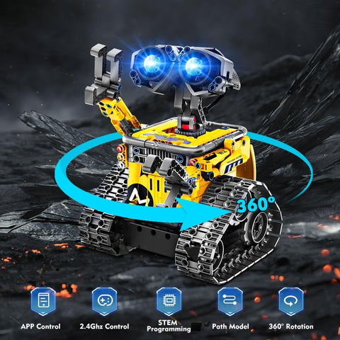 Kit Robotico 5-in-1 per Bambini – 520 Pezzi con App e Telecomando, Robot da Parete, Ingegnere e Dinosauro