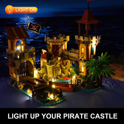 Set da Costruzione Castello dei Pirati con Illuminazione LED