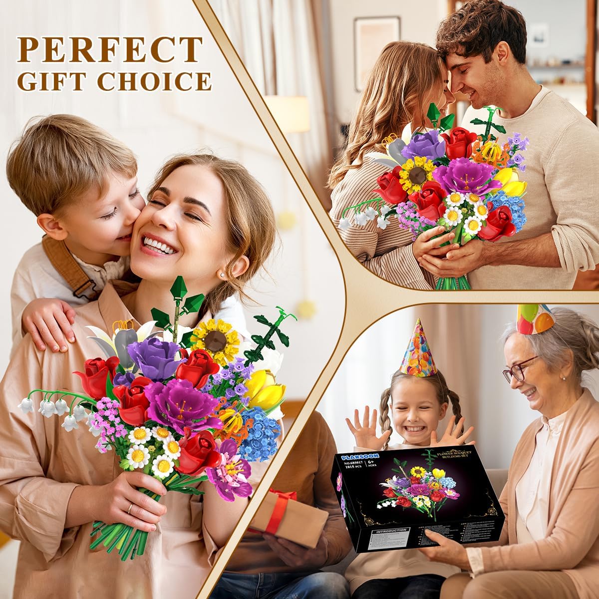 Bouquet di rose in mattoncini – set di costruzione con 18 rose