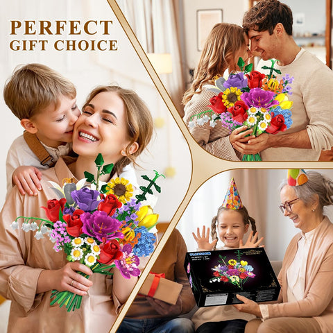 Bouquet di rose in mattoncini – set di costruzione con 18 rose
