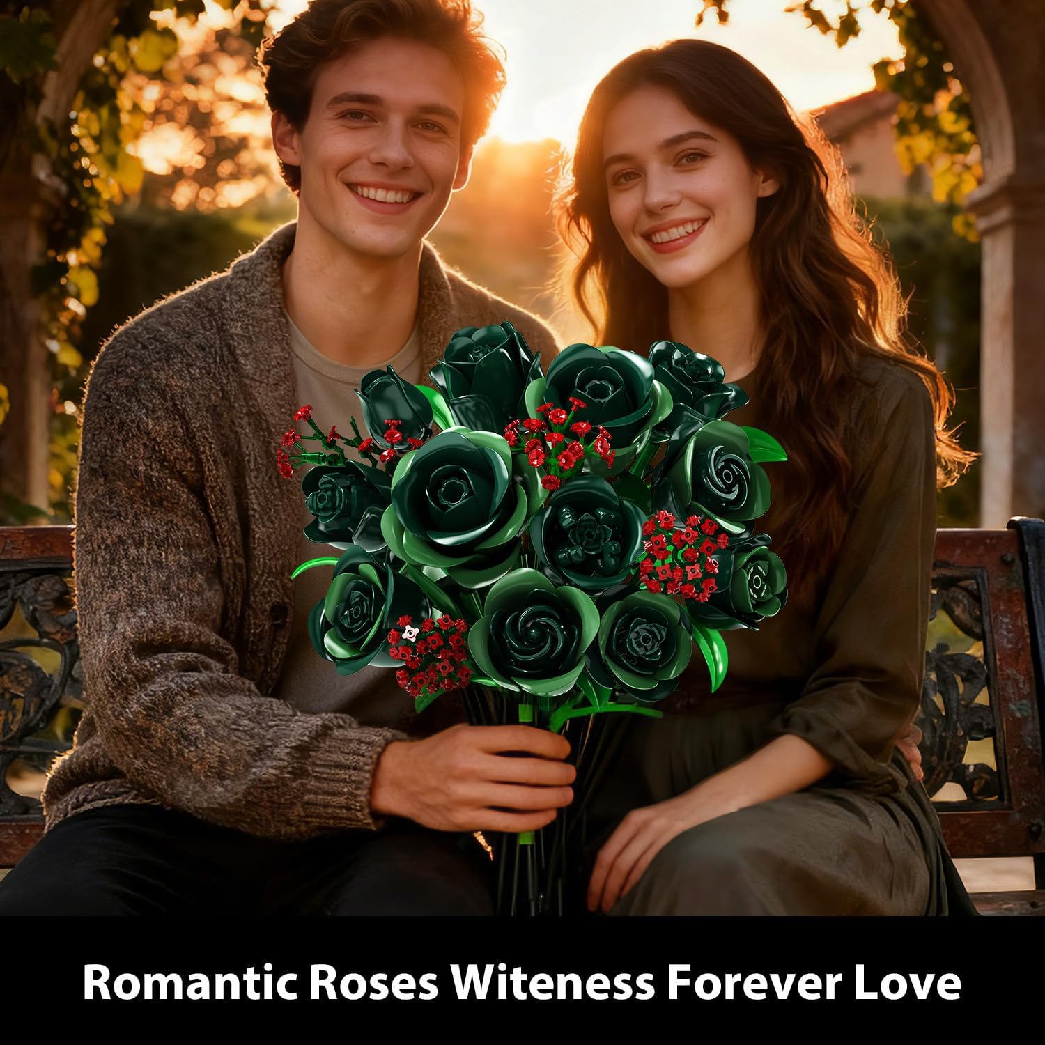 Set di Costruzioni Bouquet di Fiori con Luci LED
