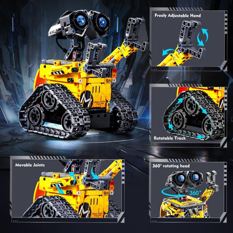 Kit Robotico 5-in-1 per Bambini – 520 Pezzi con App e Telecomando, Robot da Parete, Ingegnere e Dinosauro