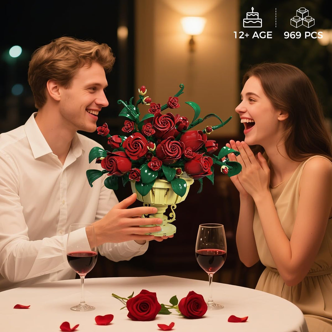 Blumen Rosen Bauspielzeugset für Erwachsene