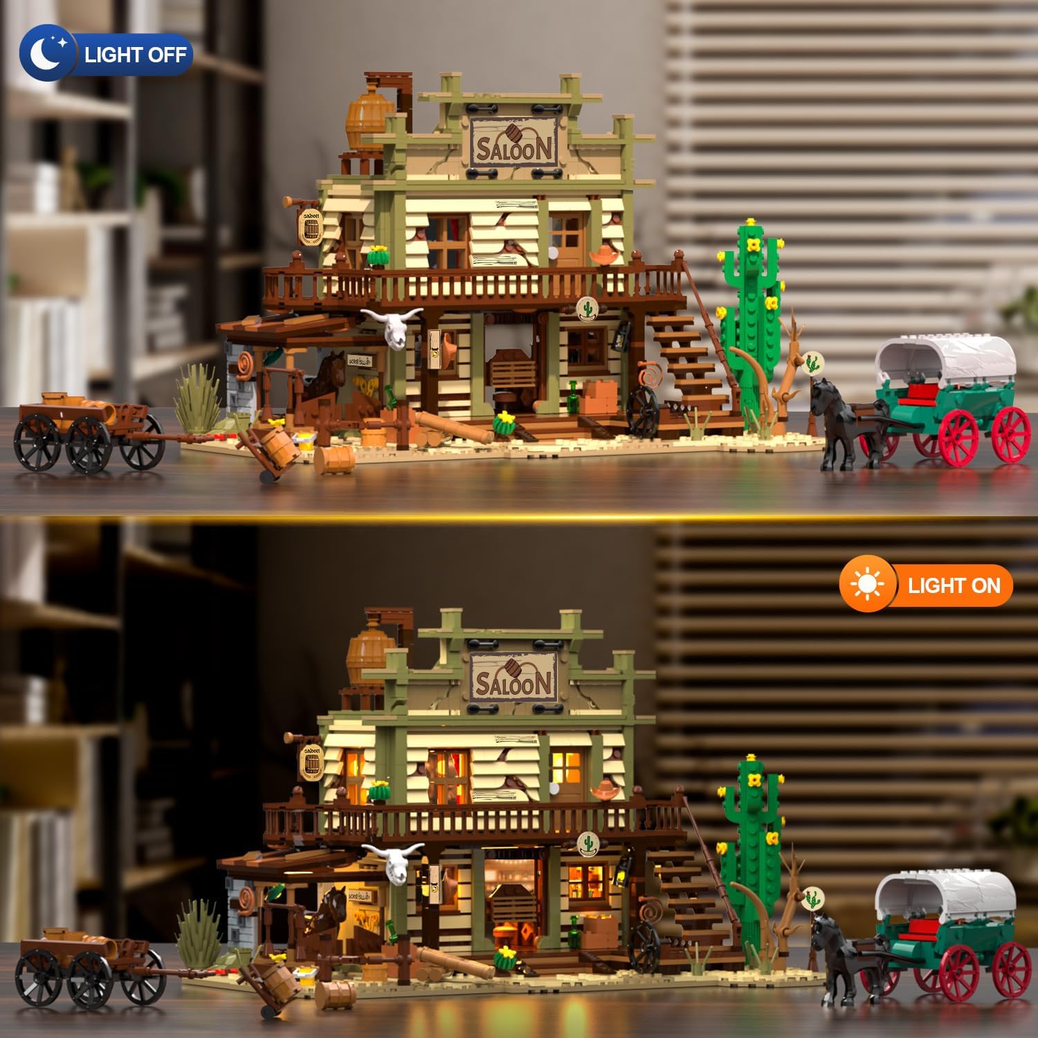 Set da Costruzione Saloon Western con Illuminazione LED
