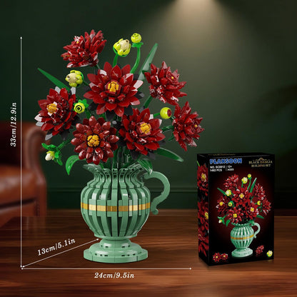 Dahlien-Bauset mit Vase