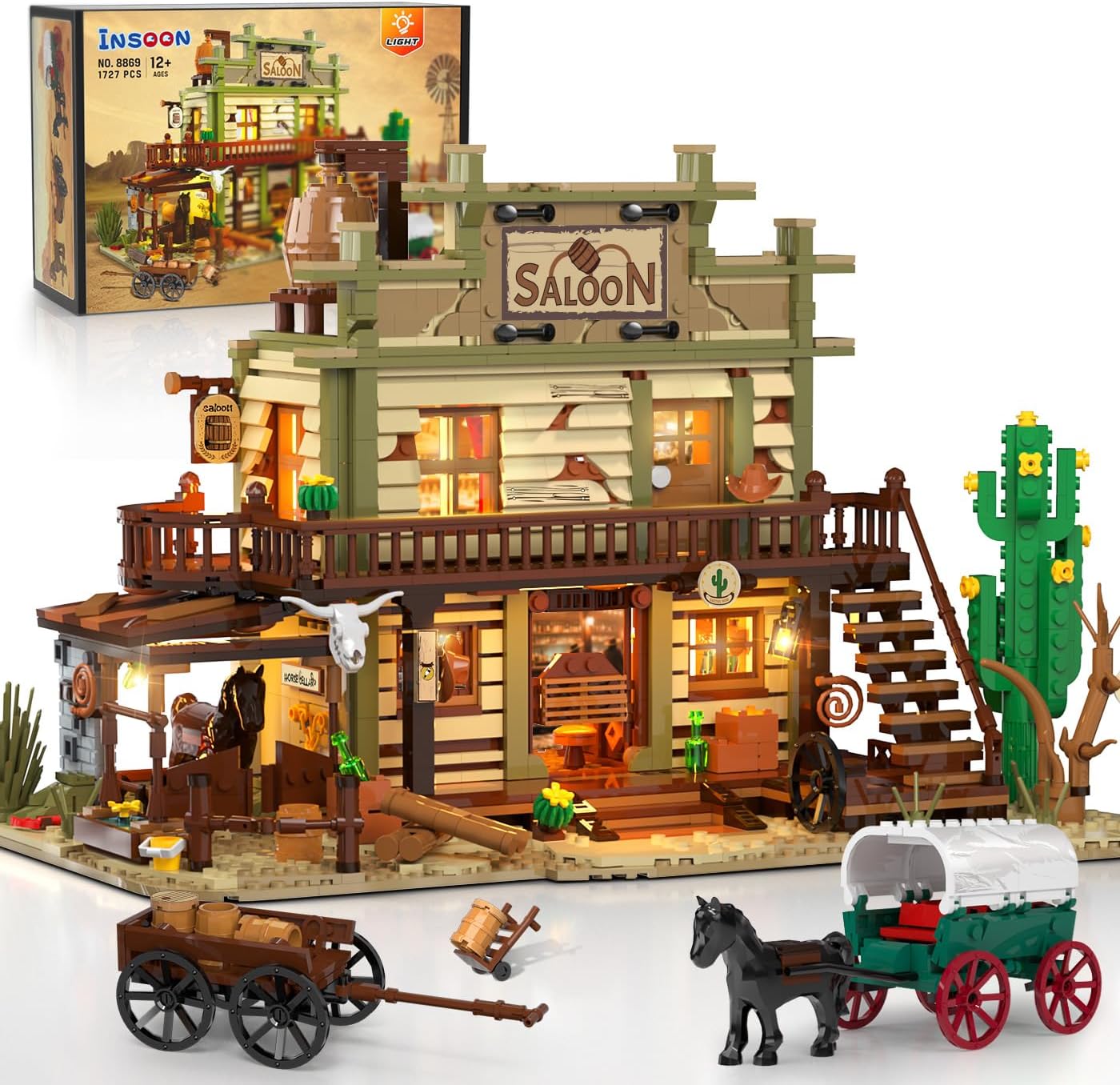 Set da Costruzione Saloon Western con Illuminazione LED