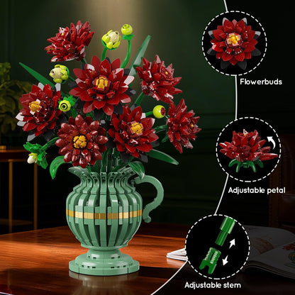 Dahlien-Bauset mit Vase