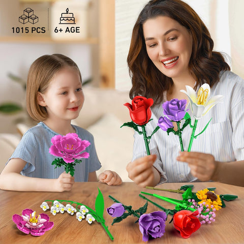 Bouquet di rose in mattoncini – set di costruzione con 18 rose