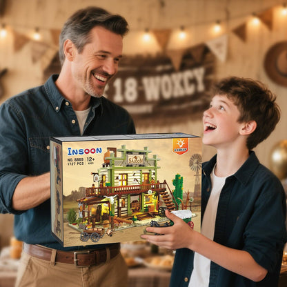 Western-Saloon-Bauset mit LED-Beleuchtung