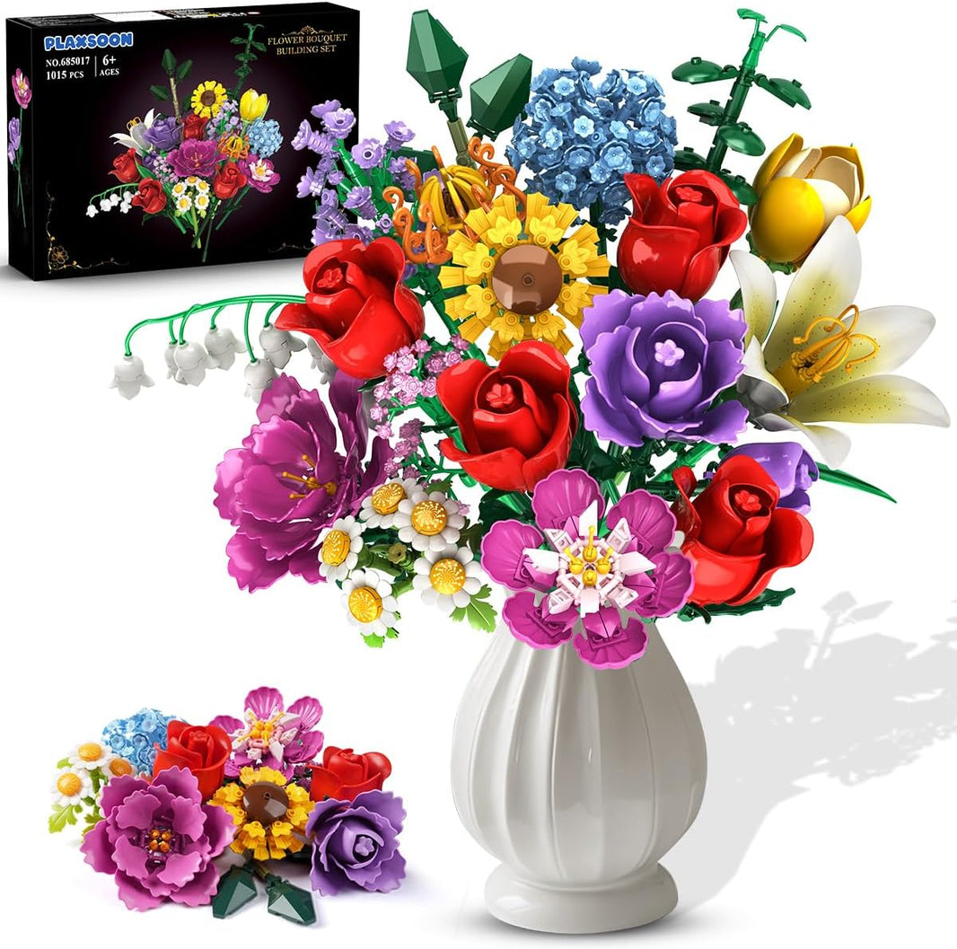 Blumenstrauß-Bausatz, 18 Rosen-Blumen-Bausteine