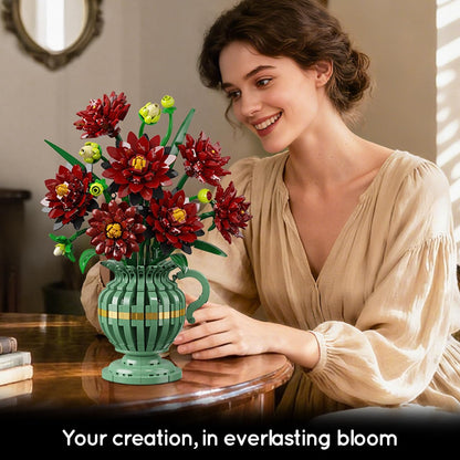 Dahlien-Bauset mit Vase