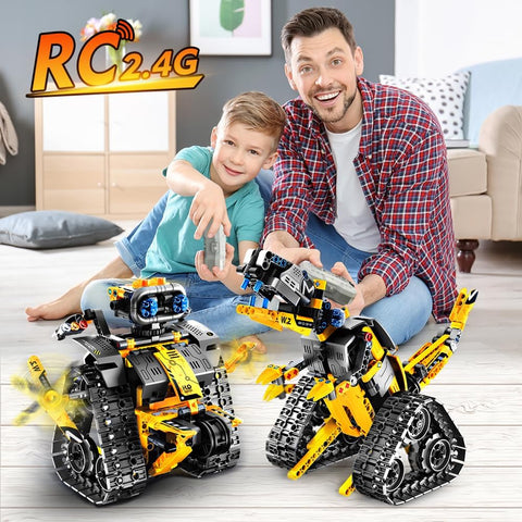 Kit Robotico 5-in-1 per Bambini – 520 Pezzi con App e Telecomando, Robot da Parete, Ingegnere e Dinosauro