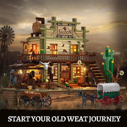 Western-Saloon-Bauset mit LED-Beleuchtung