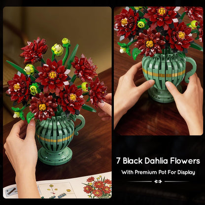 Dahlien-Bauset mit Vase