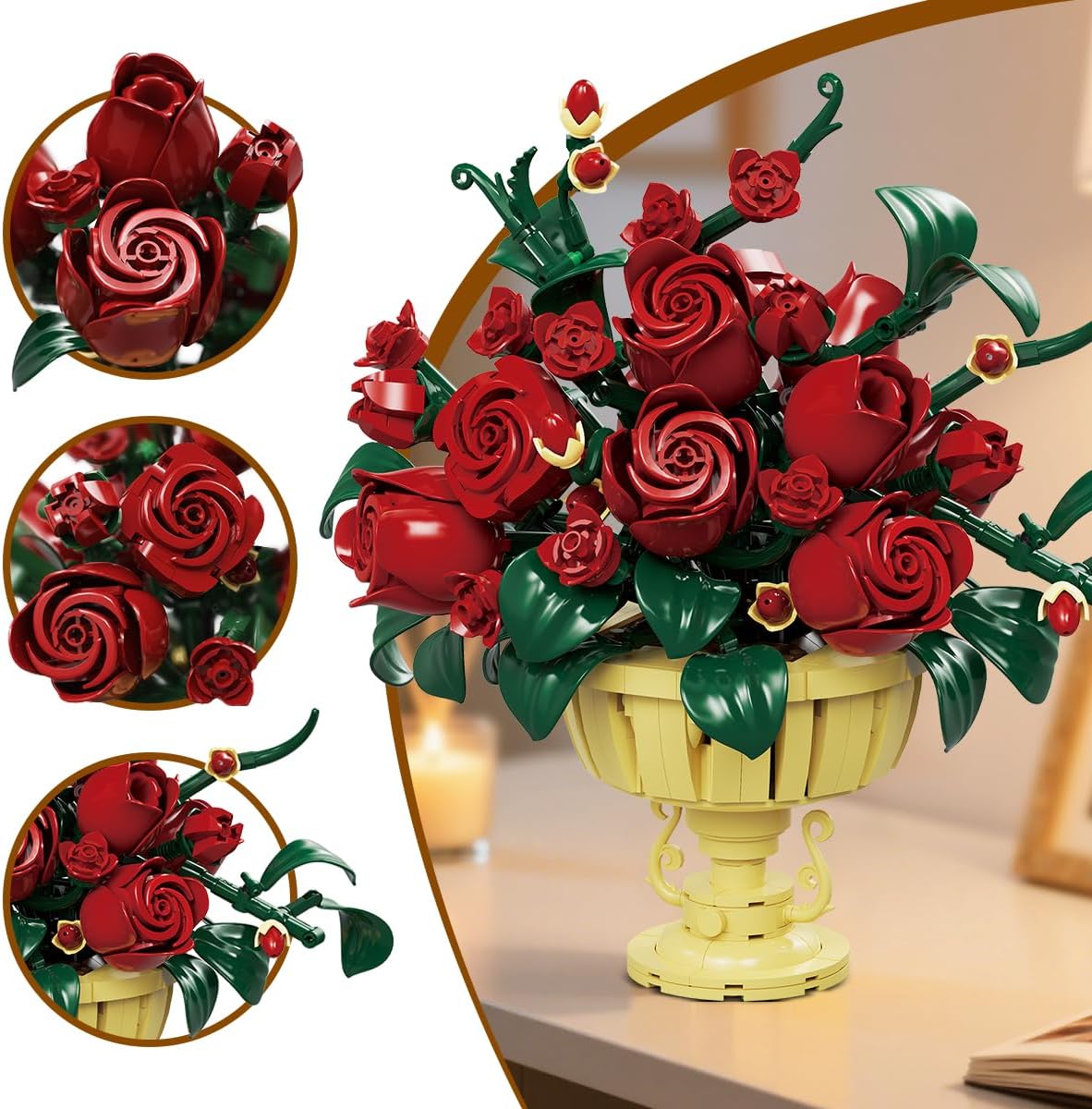 Set di Costruzioni Rose Floreali per Adulti