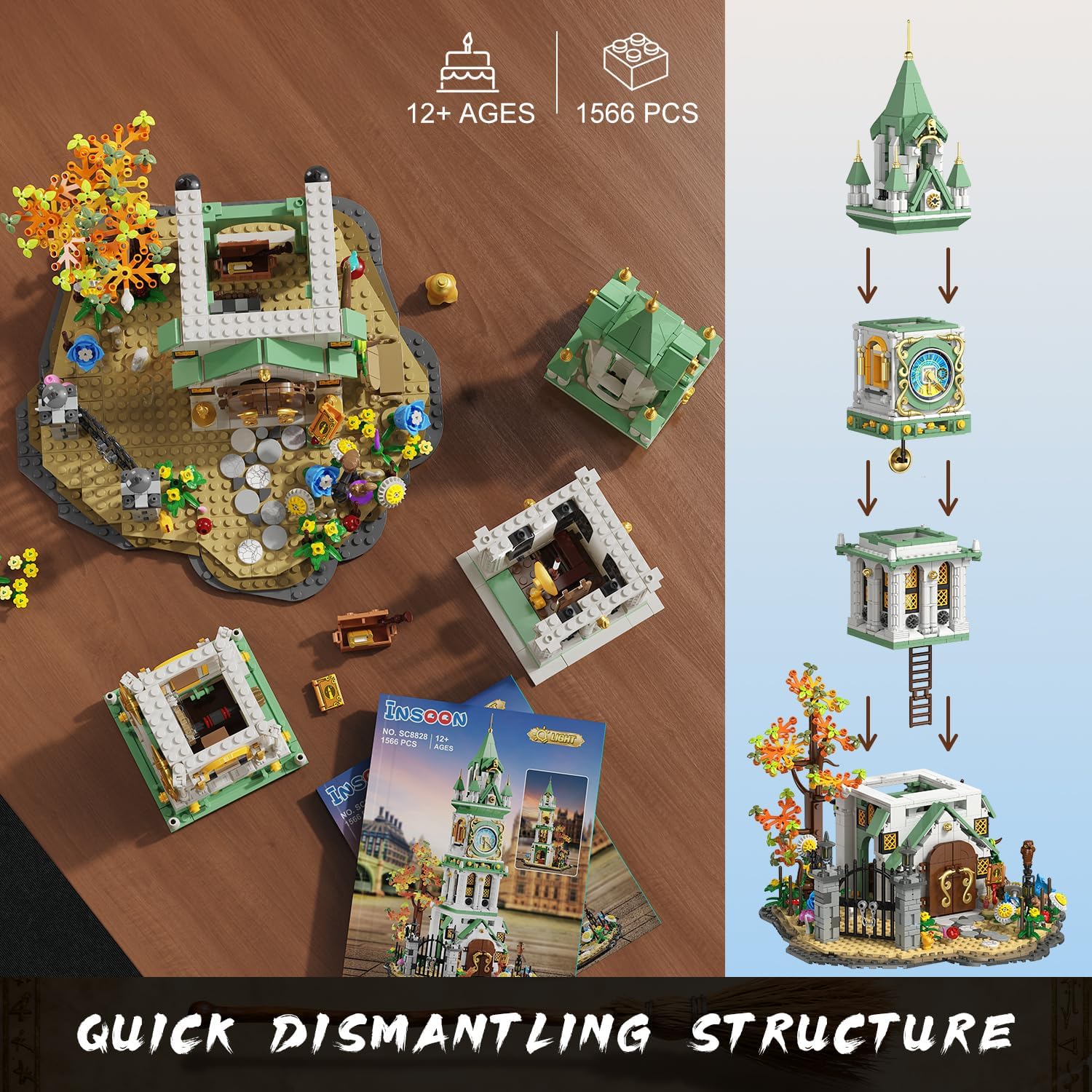 Torre dell’Orologio Magica – Set da Costruzione con Luci