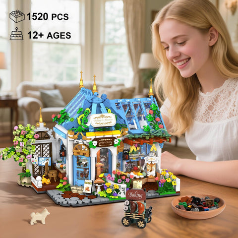 Set di Costruzioni Caffetteria Floreale con Luci LED