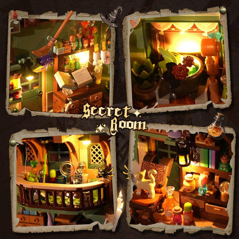 Set da Costruzione Book Nook Pozione Magica con Illuminazione LED