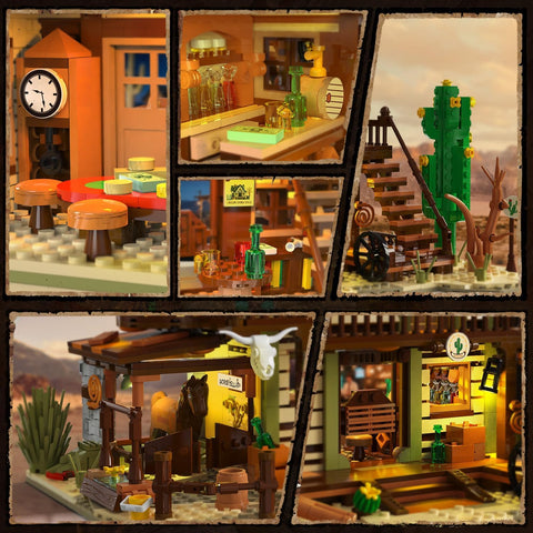 Set da Costruzione Saloon Western con Illuminazione LED