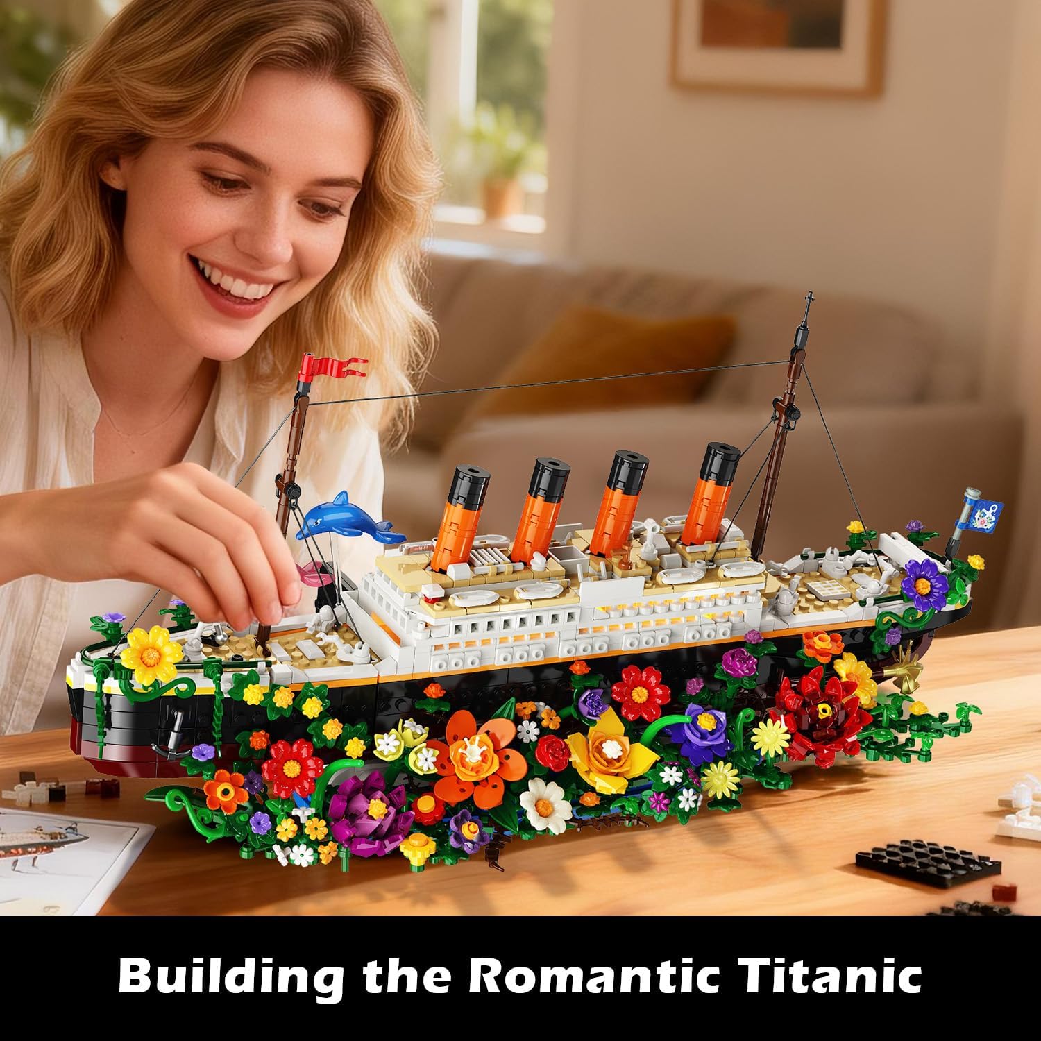 Set di Costruzioni Titanic Floreale con Luci LED