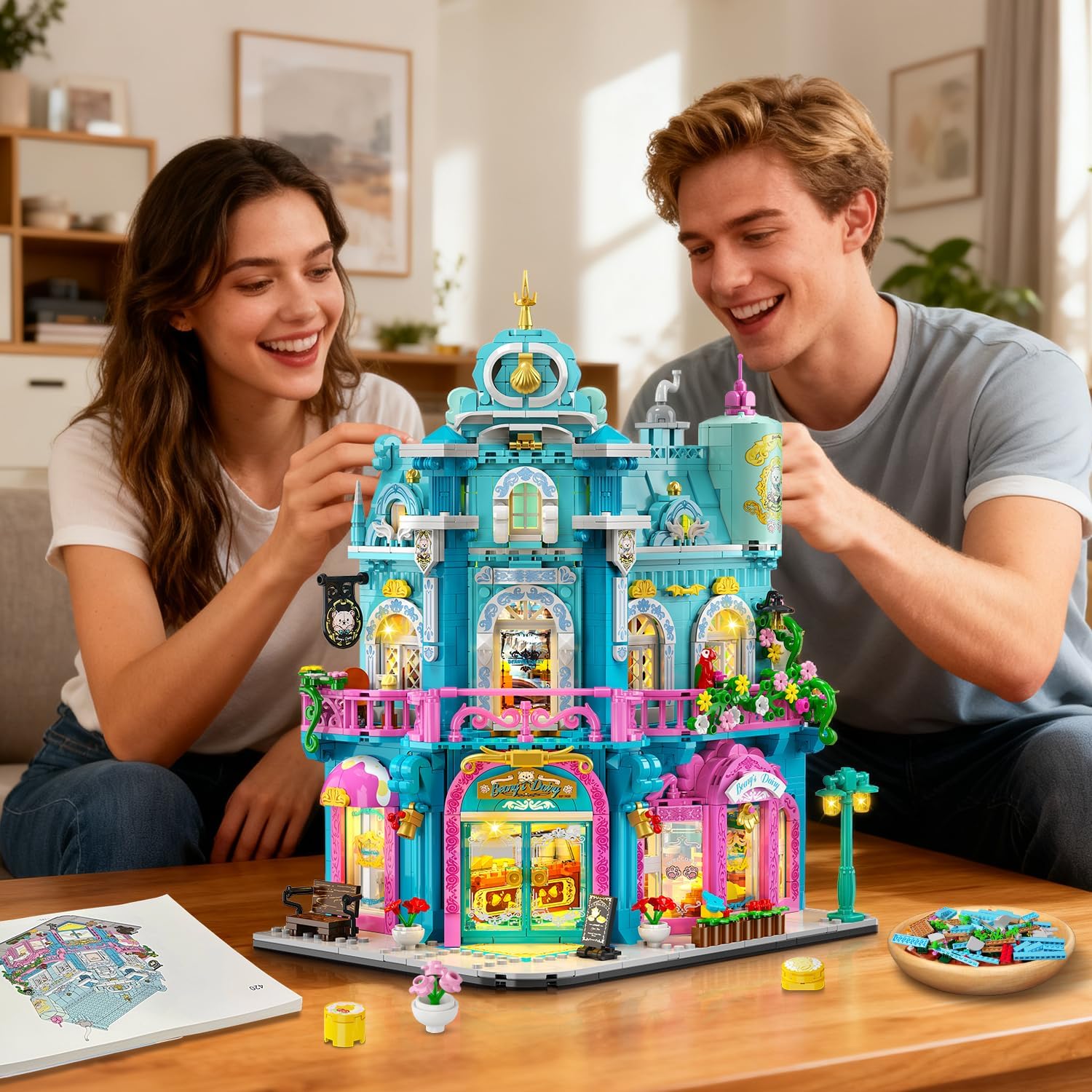 Castello Milk Bakery – set di costruzioni con illuminazione e dettagli realistici