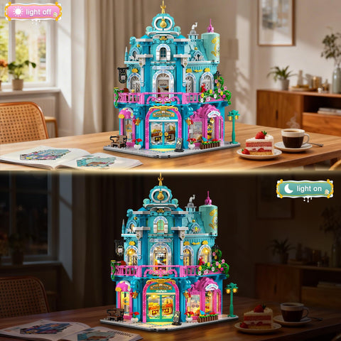 Castello Milk Bakery – set di costruzioni con illuminazione e dettagli realistici