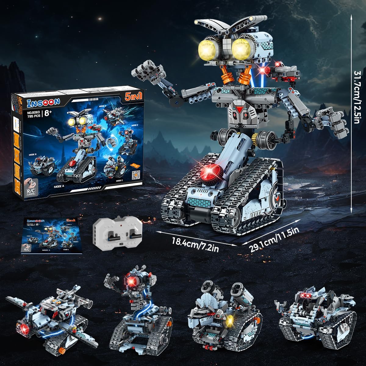 Kit Robot Tecnico da Costruzione con Luci LED