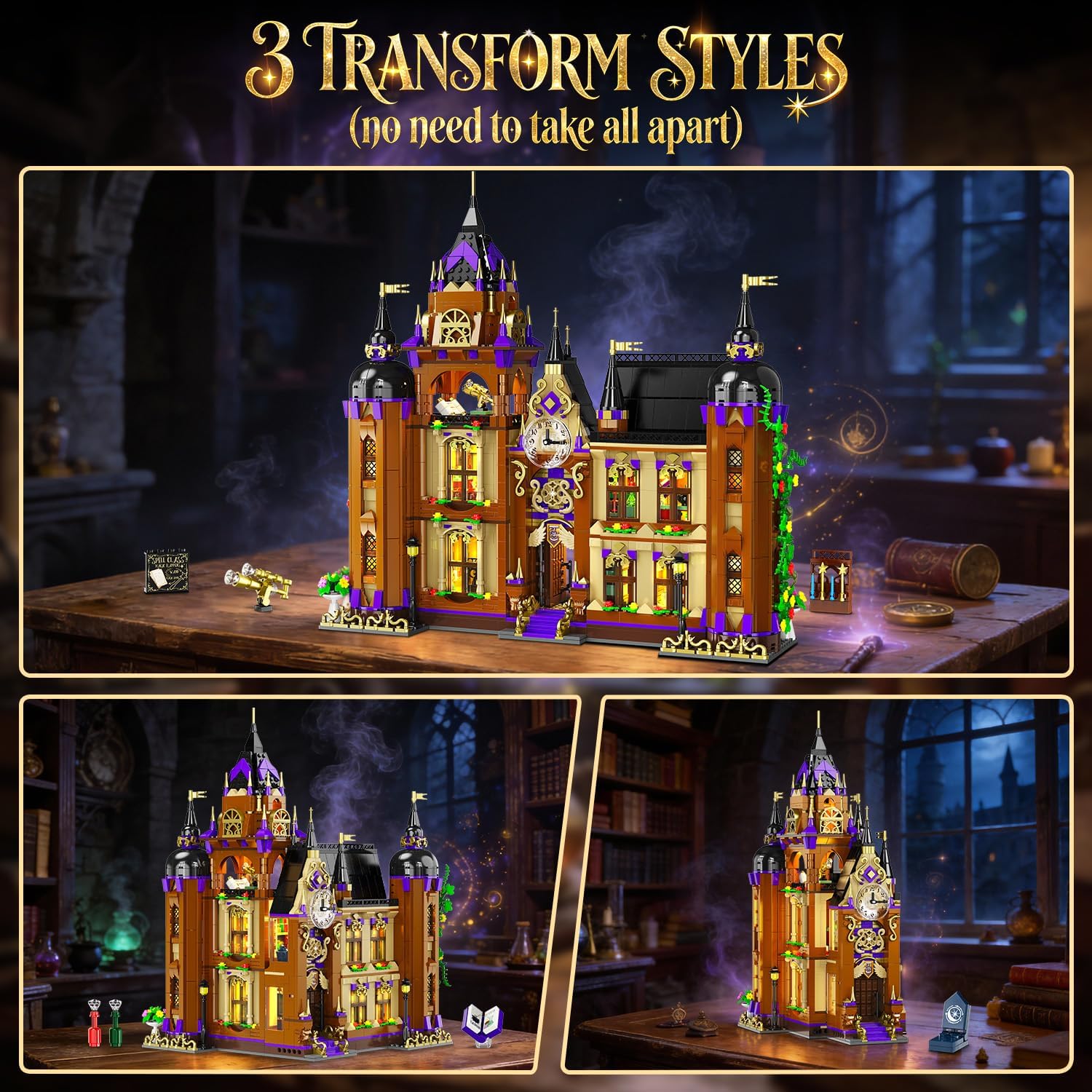Castello della Scuola di Magia con Illuminazione LED