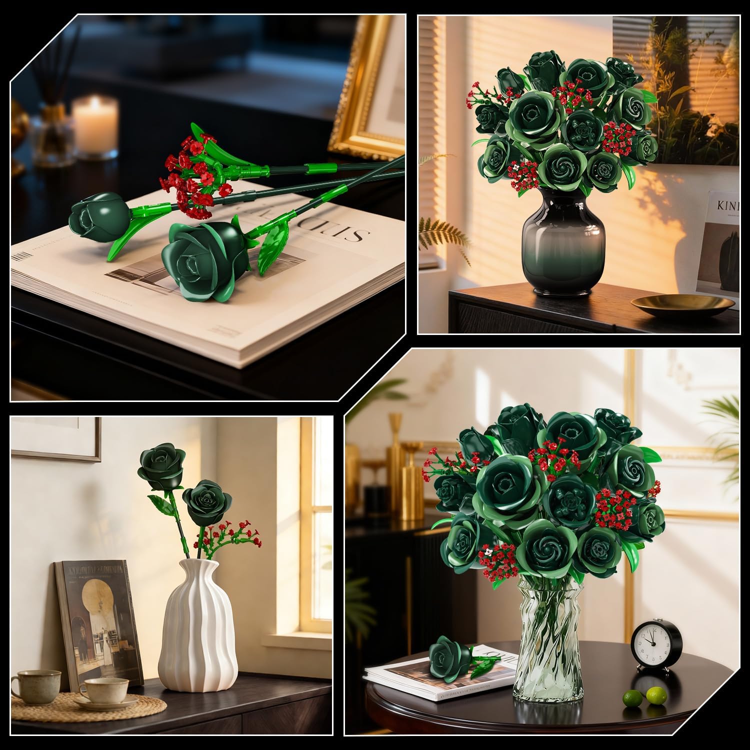 Set di Costruzioni Bouquet di Fiori con Luci LED