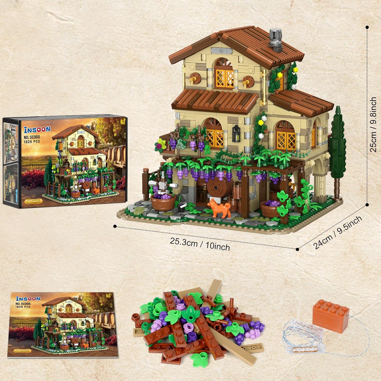 Set da Costruzione Château Vinicolo con Illuminazione LED