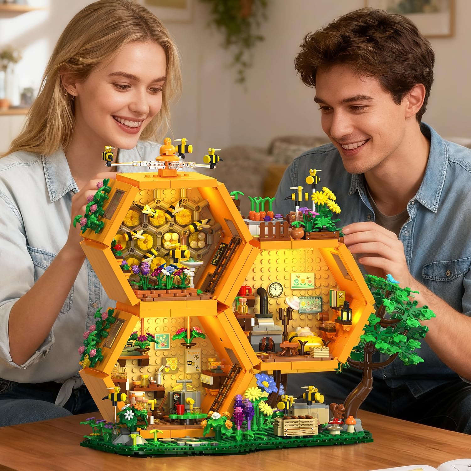 Set di Costruzioni Fattoria delle Api con Luci LED