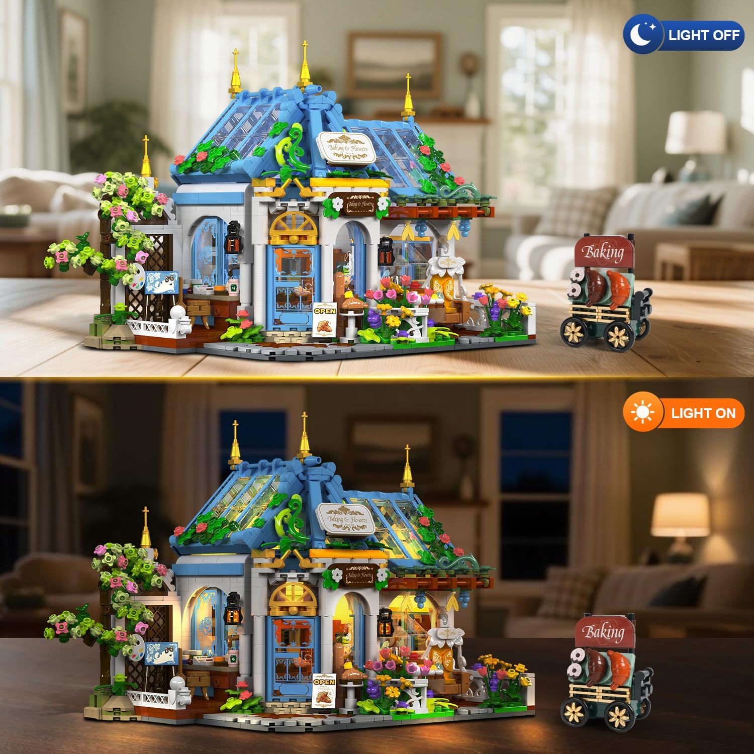Set di Costruzioni Caffetteria Floreale con Luci LED