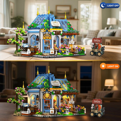 Set di Costruzioni Caffetteria Floreale con Luci LED