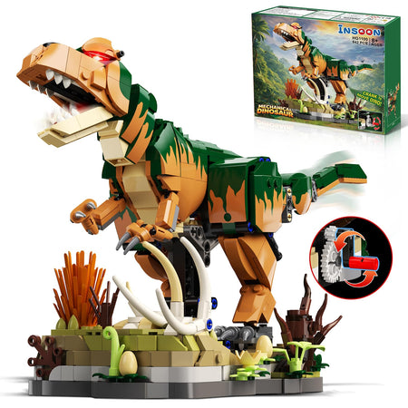 Set da Costruzione Dinosauro Meccanico con Meccanismo a Manovella