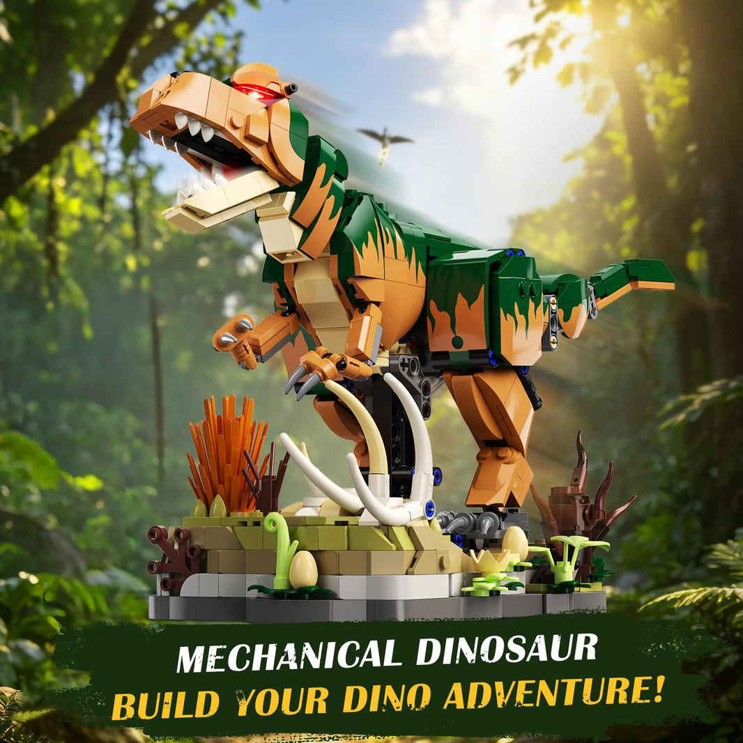 Set da Costruzione Dinosauro Meccanico con Meccanismo a Manovella