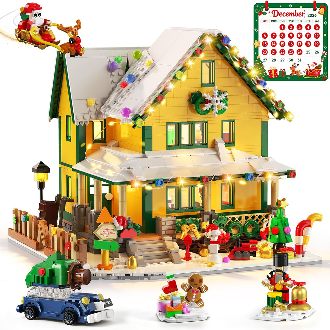 Calendario Avvento 2026 Casa di Natale Mini Mattoncini con Luci