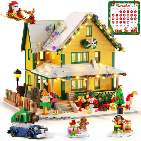 Calendario Avvento 2026 Casa di Natale Mini Mattoncini con Luci