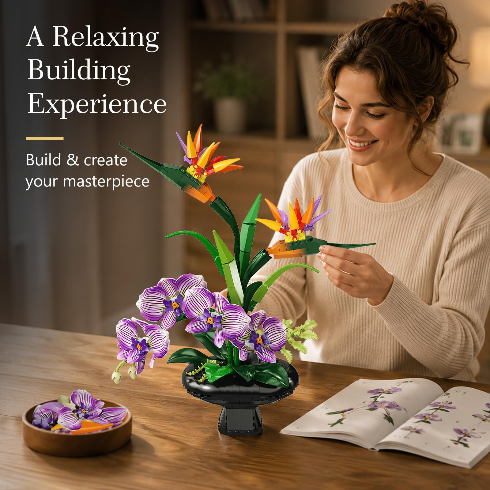 Orchidea Elegante con Vaso – Decorazione Floreale da Costruire