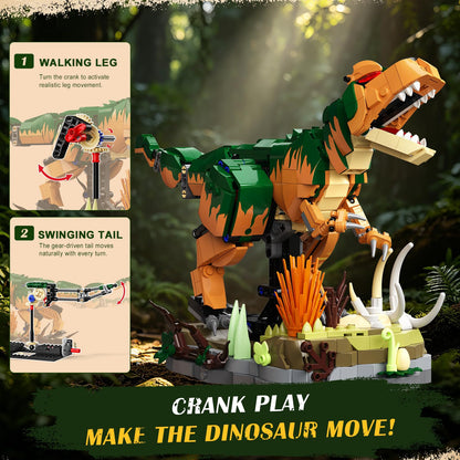 Set da Costruzione Dinosauro Meccanico con Meccanismo a Manovella