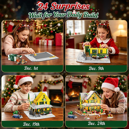 Calendario Avvento 2026 Casa di Natale Mini Mattoncini con Luci