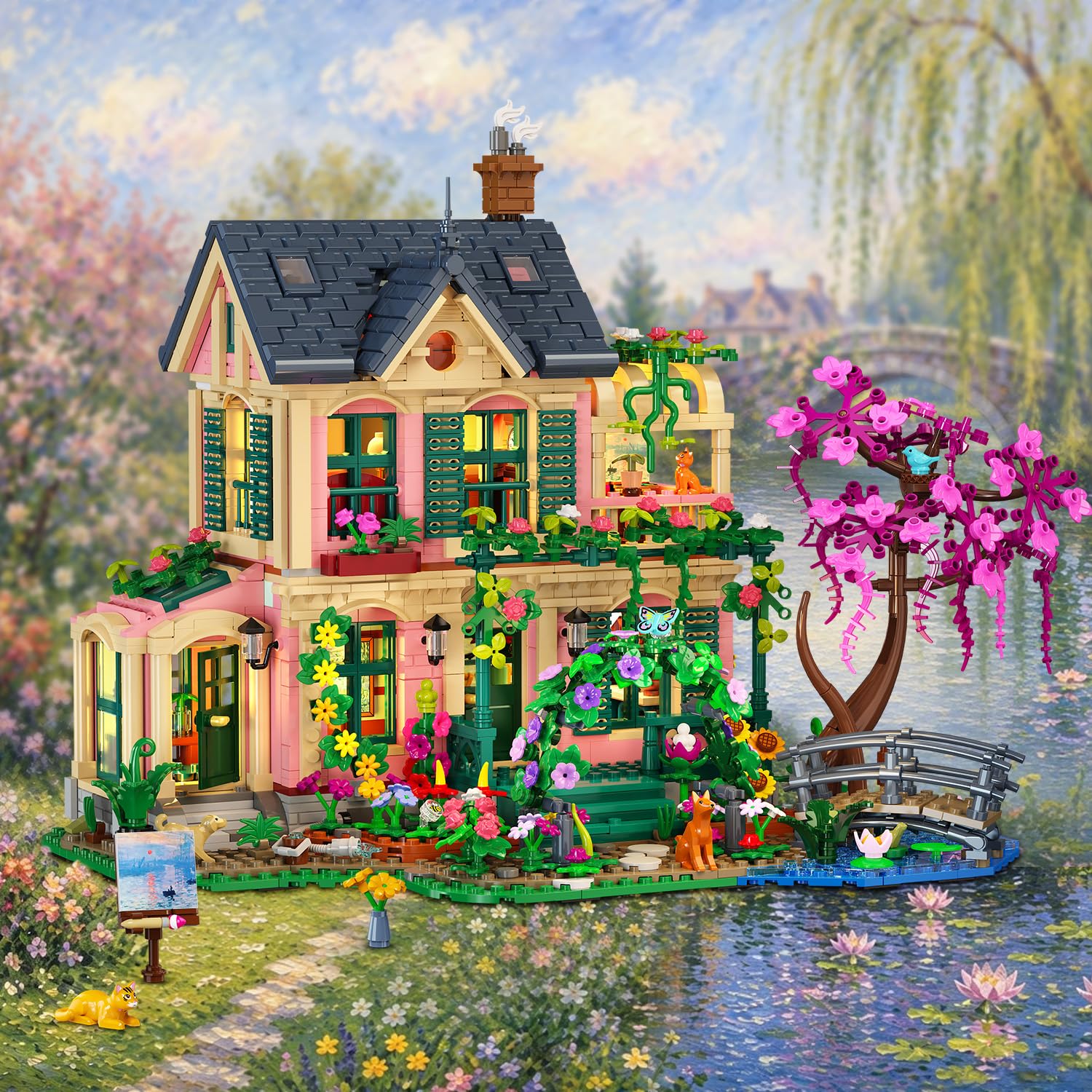 Casa Giardino Artistica con luci – Set da costruzione per adulti