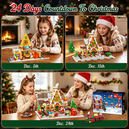 Calendario dell’Avvento 2026 – Mini Set da Costruzione Casetta di Pan di Zenzero con Luci LED