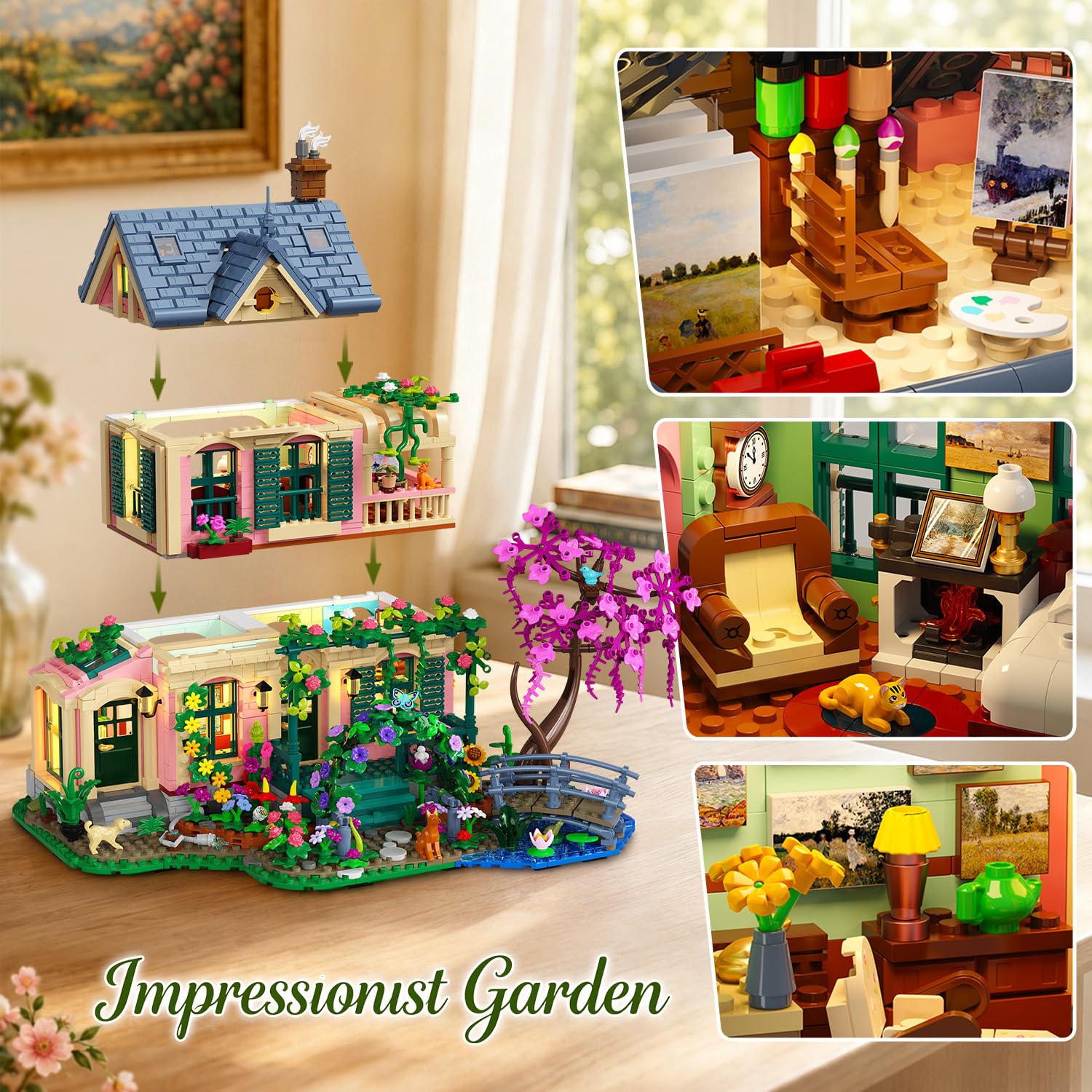 Casa Giardino Artistica con luci – Set da costruzione per adulti