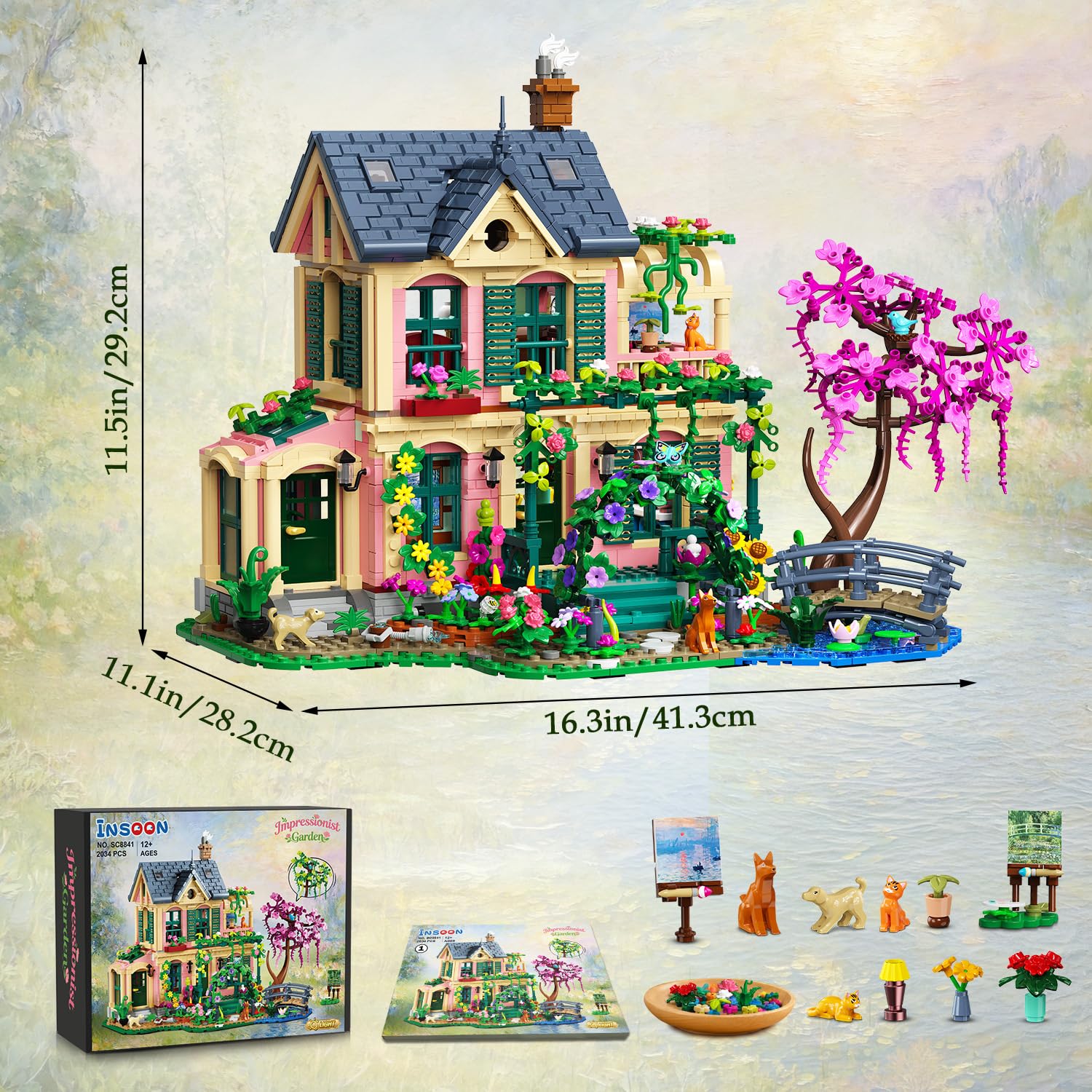 Casa Giardino Artistica con luci – Set da costruzione per adulti