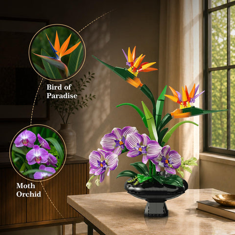 Orchidea Elegante con Vaso – Decorazione Floreale da Costruire