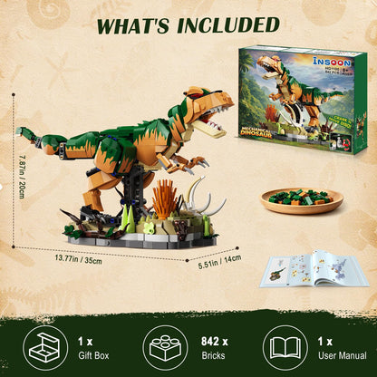 Set da Costruzione Dinosauro Meccanico con Meccanismo a Manovella