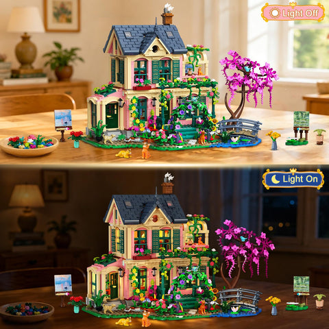 Casa Giardino Artistica con luci – Set da costruzione per adulti