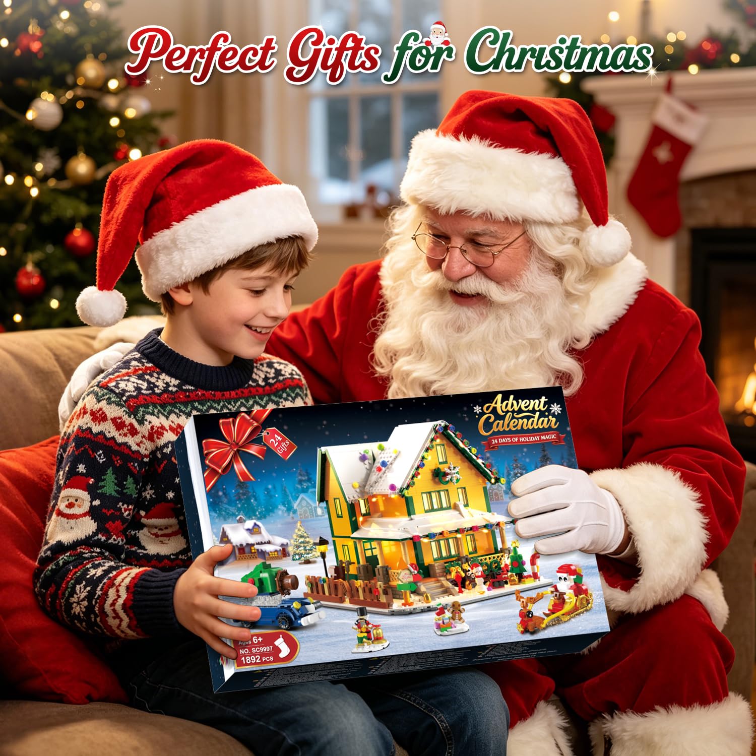 Calendario Avvento 2026 Casa di Natale Mini Mattoncini con Luci